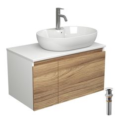 Комплект для ванной(Тумба Bau Blackwood 80+Раковина BAU+Смеситель Dream+выпуск) Bauedge