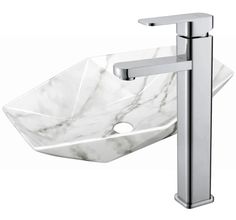Раковина накладная на столешницу BAU Crystal 64х40, мрамор, смеситель Hotel Still Bauedge