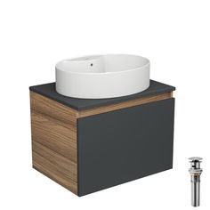 Тумба Bau Dream Blackwood 60+Раковина BAU Nimb 51х41+выпуск Bauedge