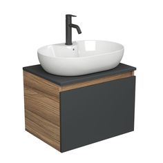 Комплект для ванной: тумба Bau Blackwood 60, раковина BAU 60х42, смеситель Dream Black Bauedge