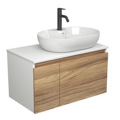 Комплект для ванной(Тумба Bau Blackwood 80+Раковина BAU 60х42+ Смеситель Dream Black) Bauedge