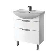 Тумба Dreja LAGUNA PLUS75, белый глянец с раковиной ЛАГУНА75