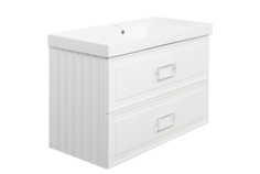 Комплект: Тумба с раковиной LA FENICE Cubo Bianco TWIN белая 100