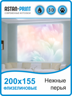Фотообои флизелиновые Astan Нежные перья 200х155