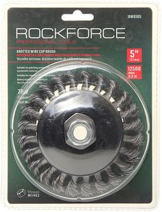 Кордщетка для УШМ дисковая получаша 125мм витая сталь в блистере Rockforce