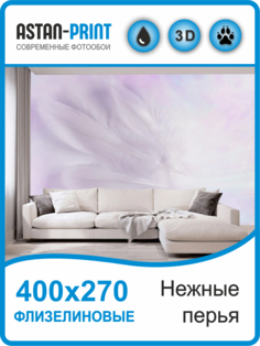 Фотообои флизелиновые Astan Нежные перья 400х270