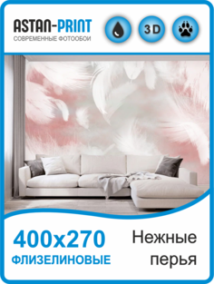 Фотообои флизелиновые Astan Нежные перья 400х270