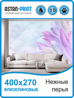 Фотообои флизелиновые Astan Нежные перья 400х270