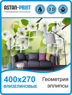 Фотообои флизелиновые Astan 3D Геометрия - эллипсы 400х270