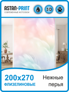 Фотообои флизелиновые Astan Перья нежные 200х270
