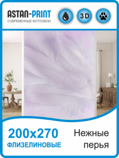 Фотообои флизелиновые Astan Перья нежные 200х270