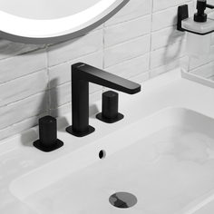 Встраиваемый смеситель для раковины WasserKRAFT Nuthe 9100 9070665 матовый черный