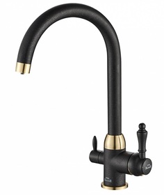 Смеситель для кухни Zorg Steel Hammer SH 723 BLACK BR, чёрный / бронза