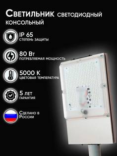 Консольный уличный светильник Гелан GLP 011-080-IP65