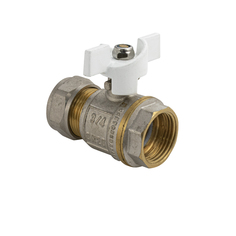 Кран для 20х3/4, ц/г, белая бабочка, латунный, Titan 277