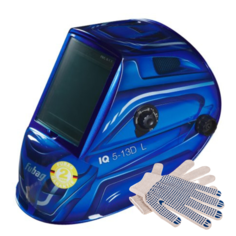 Маска сварщика Хамелеон FUBAG IQ 5-13D L Blue+рабочие перчатки
