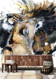 Фотообои Dekor Vinil с животными "Львы Акварель" 200х270 см