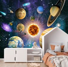 Фотообои Dekor Vinil с космосом "Солнечная система" 300х270 см