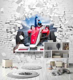 Фотообои Dekor Vinil с машинами "3D Ралли" 300х270 см