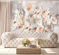 Фотообои Dekor Vinil с цветами "Нежные пионы" на стену 300х270 см