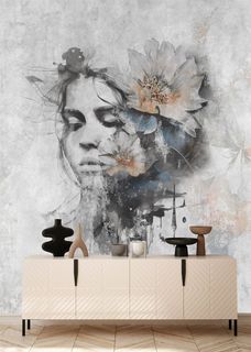 Фотообои Dekor Vinil Лицо женщины с цветком 200х270 см