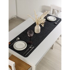 Дорожка на стол Доляна «Грэй», 40x150 см, толщина 4 мм, цвет тёмно-серый