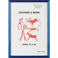 Рамка для фотографий (A4, 210x300мм, пластик) синяя, 25шт. No Brand