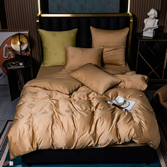 Комплект постельного белья Ситрейд 1,5 спальный, однотонный Сатин Жаккард GC012, нав 50х70