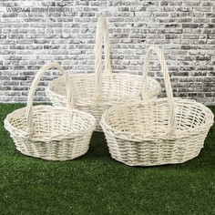 Набор корзин, 3 шт, 46x36x16/42 см, 41x31x14/35 см, 34x27x12/31 см, ива No Brand