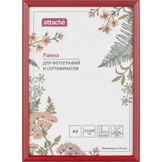 Рамка для фотографий Attache (A4, 210x300мм, пластик, багет 14мм) красная, 25шт. No Brand