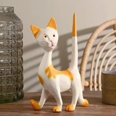 Сувенир дерево "Кошечка" с оранжевым 17х27х7 см No Brand