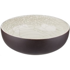 Салатник Dymov День и ночь 1.3л, 215х215х75мм, керамика, белый-черный No Brand