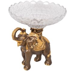 Фруктовница-конфетница Слон Айрават Бронза Мейджи Bogacho