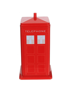 Шкатулка Remecoclub Телефонная будка для украшений, металлическая, 11,5x11,5x23 см