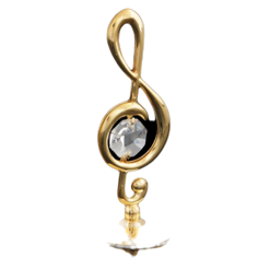 Сувенир «Скрипичный ключ», 3,2x3,2x8 см, с кристаллом No Brand