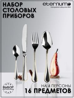 Набор столовых приборов Eternum "Anser Gold" 16 предметов на 4 персоны, серебристый