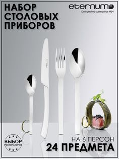 Набор столовых приборов Eternum "Alinea" 24 предмета на 6 персон, серебристый