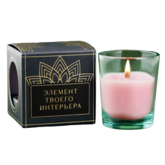 Свеча интерьерная с соевым воском "Сладости жизни", аромат карамели 6 х 5 х 5 см No Brand