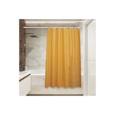 Штора для ванной Сантис материал основы peva 54 г/м2, PV-207, оранжевая, 180x180 см