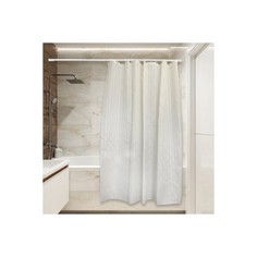 Штора для ванной Сантис тканевая, 90 г/м2, PE-404, бежевый сатин, 180x180 см