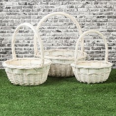 Набор корзин, 3 шт, 33x14/36 см, 28x12/31 см, 24x11/27 см, ива No Brand