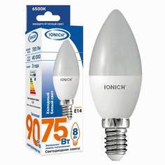 Лампа светодиодная IONICH, E14, 8W, 6500K, "Свеча", арт. 773262 - (10 шт.)