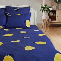 Постельное белье 2 спальное с лимонами Cleo Art Color наволочки 70х70