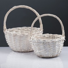 Набор корзин, 2 шт, 24x13x26 см, 19x11x22 см, ива No Brand