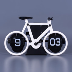 Перекидные часы-велосипед MotionLamps AF-014 Flip Clock Bike белые 20х9х12 см
