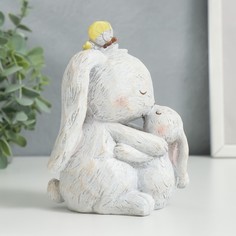 Сувенир полистоун "Зайка с малышом - нежность" 13,5х7х10,5 см No Brand