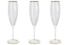 Набор бокалов для шампанского Same Пиза золото хрусталь 6шт 150мл SM2103/GAL