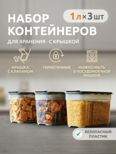 Набор контейнеров для сыпучих продуктов и еды Альт-Пласт АП 547