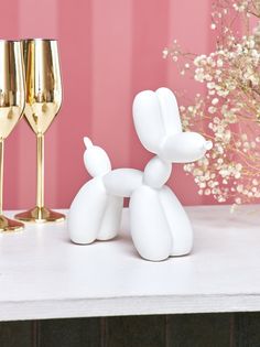 Статуэтка интерьерная Собака из шариков 305.DECOR гипс белый 18 см