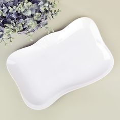 Блюдо сервировочное Nouvelle Маршмеллоу 35.5х22.5х3 см фарфор